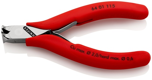 [NS-KN6401115] KNIPEX 64 01 115 ALICATE DE CORTE FRONTAL PARA ELECTRÓNICA MANGOS PLASTICOS POR INMERSIÓN ANTIDESLIZANTES 115 MM