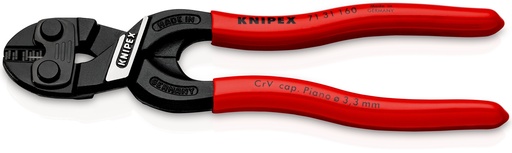 [NS-KN7131160SB] KNIPEX 71 31 160 SB COBOLT® S CORTABULONES COMPACTOS CON MUESCA EN EL FILO DE CORTE RECUBIERTOS DE PLÁSTICO NEGRO ATRAMENTADO 160 MM