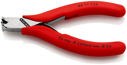 [NS-KN6411115] KNIPEX 64 11 115 ALICATE DE CORTE FRONTAL PARA ELECTRÓNICA RECUBIERTOS DE PLÁSTICO 115 MM