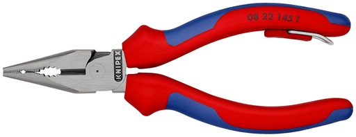 [NS-KN0822145TBK] KNIPEX 08 22 145 T BK ALICATE UNIVERSAL EN PUNTA CON FUNDAS MULTICOMPONENTES, CON ANILLA DE FIJACIÓN INTEGRADA PARA COLOCAR UN DISPOSITIVO DE PROTECCIÓN ANTICAÍDAS NEGRO ATRAMENTADO 145 MM
