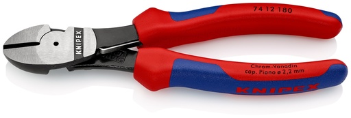 [NS-KN7412180SB] KNIPEX 74 12 180 SB ALICATES DE CORTE DIAGONAL DE FUERZA CON MANGOS MULTICOMPONENTES NEGRO ATRAMENTADO 180 MM