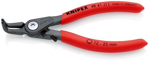 [NS-KN4841J11] KNIPEX 48 41 J11 ALICATE DE PRECISIÓN PARA ARANDELAS PARA ARANDELAS INTERIORES EN TALADROS MANGOS PLASTICOS POR INMERSIÓN ANTIDESLIZANTES GRIS ATRAMENTADO 130 MM