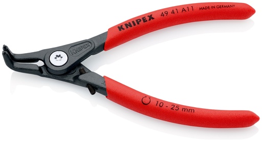 [NS-KN4941A11] KNIPEX 49 41 A11 ALICATE DE PRECISIÓN PARA ARANDELAS PARA ARANDELAS EXTERIORES DE EJES MANGOS PLASTICOS POR INMERSIÓN ANTIDESLIZANTES GRIS ATRAMENTADO 130 MM