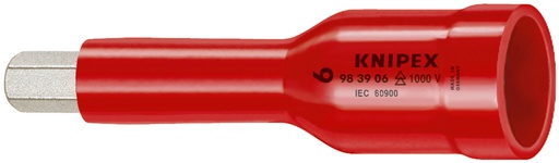 [NS-KN984908] KNIPEX 98 49 08 VASOS HEXAGONALES, PARA TORNILLOS CON HEXÁGONO INTERIOR CON CUADRADILLO 1/2" 75 MM
