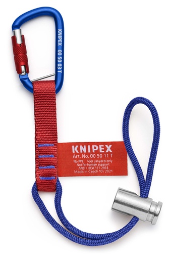 [NS-KN005013TBK] KNIPEX 00 50 13 T BK LAZOS ADAPTADORES CON MOSQUETÓN FIJADO  186 MM