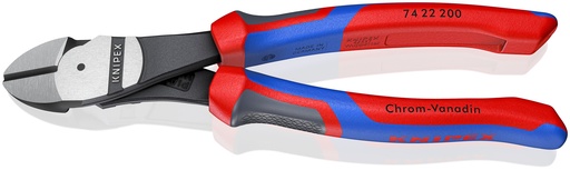 [NS-KN7422200] KNIPEX 74 22 200 ALICATES DE CORTE DIAGONAL DE FUERZA CON MANGOS CONFORT NEGRO ATRAMENTADO 200 MM