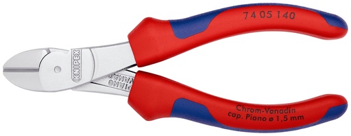 [NS-KN7405140] KNIPEX 74 05 140 ALICATES DE CORTE DIAGONAL DE FUERZA CON MANGOS MULTICOMPONENTES CROMADO 140 MM