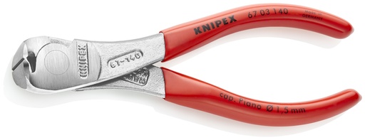[NS-KN6703140] KNIPEX 67 03 140 ALICATES DE CORTE FRONTAL DE FUERZA RECUBIERTOS DE PLÁSTICO CROMADO 145 MM