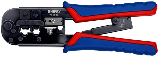 [NS-KN975110SB] KNIPEX 97 51 10 SB ALICATE PARA CRIMPAR CONECTORES WESTERN CON MANGOS MULTICOMPONENTES BARNIZADOS 190 MM