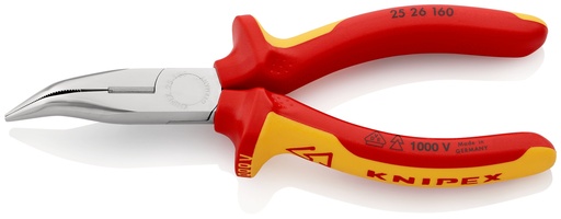 [NS-KN2526160] KNIPEX 25 26 160 ALICATE DE MONTAJE (ALICATE DE RADIO) AISLADOS CON FUNDAS MULTICOMPONENTES, SEGÚN NORMA VDE CROMADO 160 MM