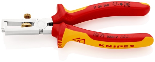 [NS-KN1106160] KNIPEX 11 06 160 ALICATE PELACABLES CON MUELLE DE APERTURA UNIVERSAL AISLADOS CON FUNDAS MULTICOMPONENTES, SEGÚN NORMA VDE CROMADO 160 MM