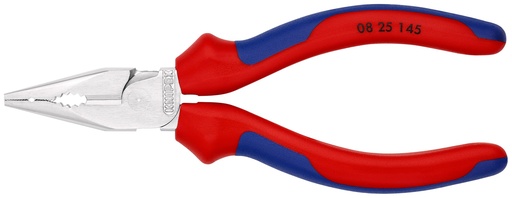 [NS-KN0825145SB] KNIPEX 08 25 145 SB ALICATE UNIVERSAL EN PUNTA CON MANGOS MULTICOMPONENTES CROMADO 145 MM