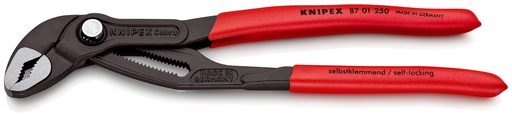 [NS-KN8701250SB] KNIPEX 87 01 250 SB COBRA® TENAZILLAS PICO LORO MANGOS PLASTICOS POR INMERSIÓN ANTIDESLIZANTES GRIS ATRAMENTADO 250 MM