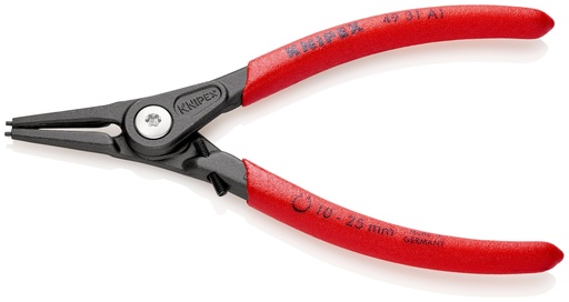 [NS-KN4931A1] KNIPEX 49 31 A1 ALICATE DE PRECISIÓN PARA ARANDELAS PARA ARANDELAS EXTERIORES DE EJES CON PROTECCIÓN CONTRA LA SOBREEXPANSIÓN MANGOS PLASTICOS POR INMERSIÓN ANTIDESLIZANTES GRIS ATRAMENTADO 140 MM