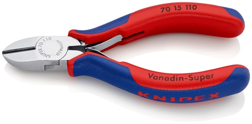 [NS-KN7015110] KNIPEX 70 15 110 ALICATE DE CORTE DIAGONAL CON MANGOS MULTICOMPONENTES CROMADO 110 MM
