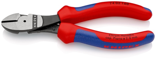 [NS-KN7402160SB] KNIPEX 74 02 160 SB ALICATES DE CORTE DIAGONAL DE FUERZA CON MANGOS MULTICOMPONENTES NEGRO ATRAMENTADO 160 MM