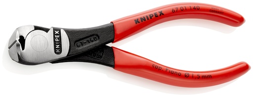 [NS-KN6701140] KNIPEX 67 01 140 ALICATES DE CORTE FRONTAL DE FUERZA RECUBIERTOS DE PLÁSTICO NEGRO ATRAMENTADO 140 MM