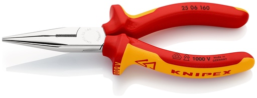 [NS-KN2506160] KNIPEX 25 06 160 ALICATE DE MONTAJE (ALICATE DE RADIO) AISLADOS CON FUNDAS MULTICOMPONENTES, SEGÚN NORMA VDE CROMADO 160 MM