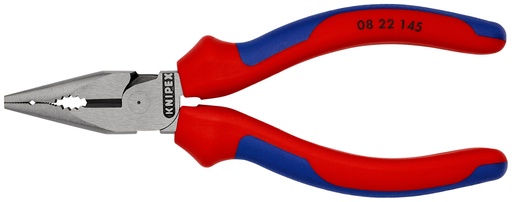 [NS-KN0822145SB] KNIPEX 08 22 145 SB ALICATE UNIVERSAL EN PUNTA CON MANGOS MULTICOMPONENTES NEGRO ATRAMENTADO 145 MM