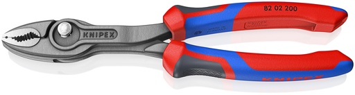 [NS-KN8202200] KNIPEX 82 02 200 TWINGRIP ALICATE DE PRESIÓN FRONTAL Y LATERAL CON MANGOS MULTICOMPONENTES GRIS ATRAMENTADO 212 MM