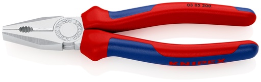 [NS-KN0305200] KNIPEX 03 05 200 ALICATE UNIVERSAL CON MANGOS MULTICOMPONENTES CROMADO 200 MM
