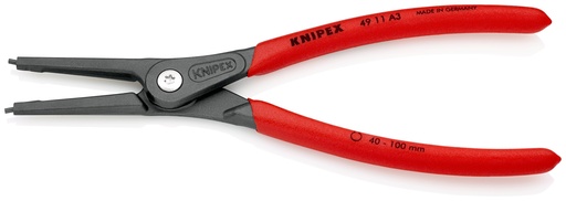 [NS-KN4911A3SB] KNIPEX 49 11 A3 SB ALICATE DE PRECISIÓN PARA ARANDELAS PARA ARANDELAS EXTERIORES DE EJES MANGOS PLASTICOS POR INMERSIÓN ANTIDESLIZANTES GRIS ATRAMENTADO 225 MM