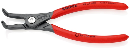 [NS-KN4921A21SB] KNIPEX 49 21 A21 SB ALICATE DE PRECISIÓN PARA ARANDELAS PARA ARANDELAS EXTERIORES DE EJES MANGOS PLASTICOS POR INMERSIÓN ANTIDESLIZANTES GRIS ATRAMENTADO 165 MM