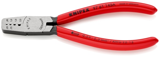 [NS-KN9761145A] KNIPEX 97 61 145 A ALICATE PARA CRIMPAR PUNTERAS HUECAS RECUBIERTOS DE PLÁSTICO 145 MM