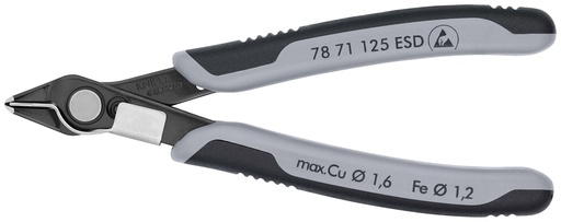 [NS-KN7871125ESD] KNIPEX 78 71 125 ESD ELECTRONIC SUPER KNIPS® ESD CON MANGOS MULTICOMPONENTES BARNIZADOS 125 MM