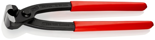 [NS-KN1098I220SB] KNIPEX 10 98 I220 SB ALICATE PARA ABRAZADERAS DE OREJA RECUBIERTOS DE PLÁSTICO NEGRO ATRAMENTADO 220 MM