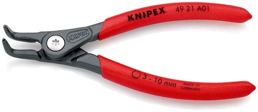 [NS-KN4921A01SB] KNIPEX 49 21 A01 SB ALICATE DE PRECISIÓN PARA ARANDELAS PARA ARANDELAS EXTERIORES DE EJES MANGOS PLASTICOS POR INMERSIÓN ANTIDESLIZANTES GRIS ATRAMENTADO 130 MM