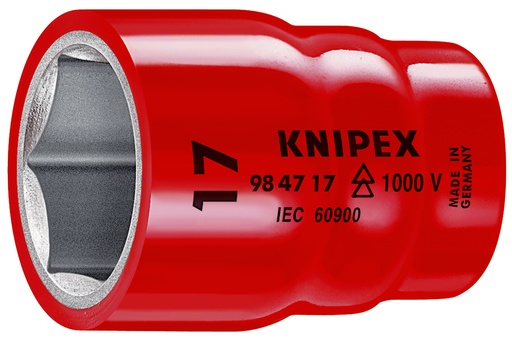 [NS-KN98471"] KNIPEX 98 47 1" VASO (DOBLE HEXÁGONO) CON CUADRADILLO 1/2" 61 MM