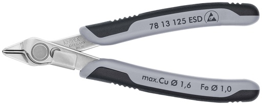 [NS-KN7813125ESD] KNIPEX 78 13 125 ESD ELECTRONIC SUPER KNIPS® ESD CON MANGOS MULTICOMPONENTES 125 MM