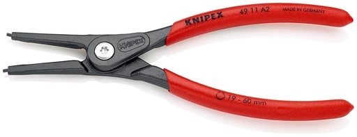 [NS-KN4911A2SB] KNIPEX 49 11 A2 SB ALICATE DE PRECISIÓN PARA ARANDELAS PARA ARANDELAS EXTERIORES DE EJES MANGOS PLASTICOS POR INMERSIÓN ANTIDESLIZANTES GRIS ATRAMENTADO 180 MM