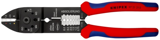 [NS-KN9721215SB] KNIPEX 97 21 215 SB ALICATE PARA CRIMPAR TERMINALES CON MANGOS MULTICOMPONENTES NEGRO, LACADO 230 MM