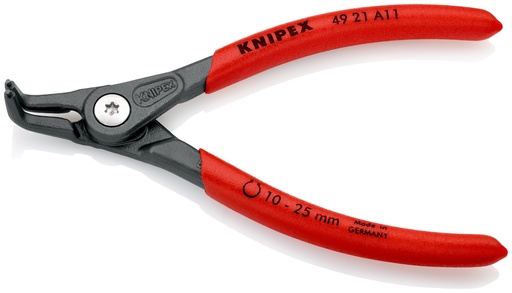 [NS-KN4921A11SB] KNIPEX 49 21 A11 SB ALICATE DE PRECISIÓN PARA ARANDELAS PARA ARANDELAS EXTERIORES DE EJES MANGOS PLASTICOS POR INMERSIÓN ANTIDESLIZANTES GRIS ATRAMENTADO 130 MM