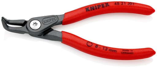 [NS-KN4821J01SB] KNIPEX 48 21 J01 SB ALICATE DE PRECISIÓN PARA ARANDELAS PARA ARANDELAS INTERIORES EN TALADROS MANGOS PLASTICOS POR INMERSIÓN ANTIDESLIZANTES GRIS ATRAMENTADO 130 MM