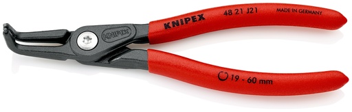 [NS-KN4821J21SB] KNIPEX 48 21 J21 SB ALICATE DE PRECISIÓN PARA ARANDELAS PARA ARANDELAS INTERIORES EN TALADROS MANGOS PLASTICOS POR INMERSIÓN ANTIDESLIZANTES GRIS ATRAMENTADO 165 MM