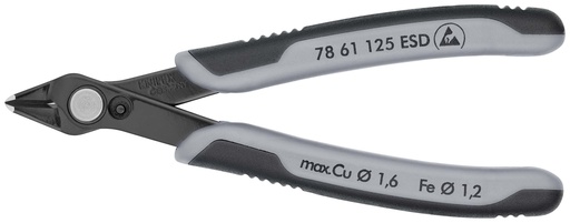 [NS-KN7861125ESD] KNIPEX 78 61 125 ESD ELECTRONIC SUPER KNIPS® ESD CON MANGOS MULTICOMPONENTES BARNIZADOS 125 MM