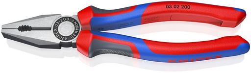 [NS-KN0302200SB] KNIPEX 03 02 200 SB ALICATE UNIVERSAL CON MANGOS CONFORT NEGRO ATRAMENTADO 200 MM