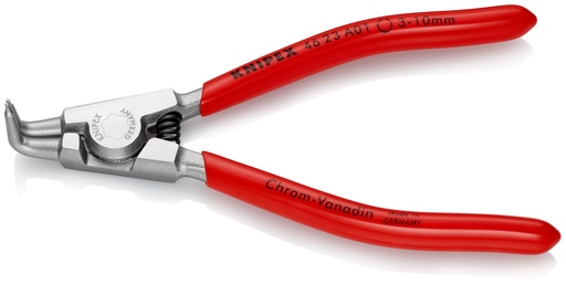 [NS-KN4623A01] KNIPEX 46 23 A01 ALICATE PARA ARANDELAS PARA ARANDELAS EXTERIORES DE EJES RECUBIERTOS DE PLÁSTICO CROMADO 125 MM