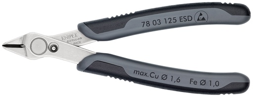 [NS-KN7803125ESD] KNIPEX 78 03 125 ESD ELECTRONIC SUPER KNIPS® ESD CON MANGOS MULTICOMPONENTES 125 MM