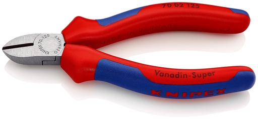 [NS-KN7002125] KNIPEX 70 02 125 ALICATE DE CORTE DIAGONAL CON MANGOS MULTICOMPONENTES NEGRO ATRAMENTADO 125 MM