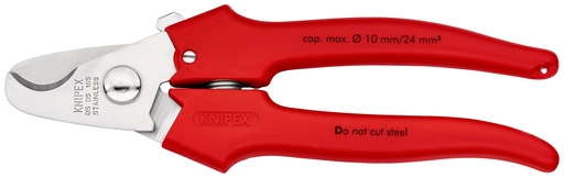 [NS-KN9505165] KNIPEX 95 05 165 TIJERAS CORTACABLES MANGOS CON REVESTIMIENTO DE PLÁSTICO CON REVESTIMIENTO DE PLÁSTICO 165 MM