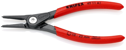 [NS-KN4911A1SB] KNIPEX 49 11 A1 SB ALICATE DE PRECISIÓN PARA ARANDELAS PARA ARANDELAS EXTERIORES DE EJES MANGOS PLASTICOS POR INMERSIÓN ANTIDESLIZANTES GRIS ATRAMENTADO 140 MM