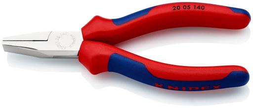 [NS-KN2005140] KNIPEX 20 05 140 ALICATE DE BOCA PLANA CON MANGOS MULTICOMPONENTES CROMADO 140 MM