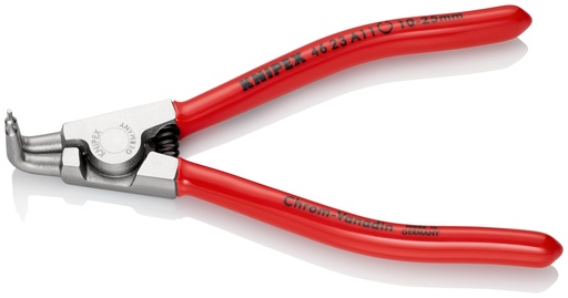 [NS-KN4623A11] KNIPEX 46 23 A11 ALICATE PARA ARANDELAS PARA ARANDELAS EXTERIORES DE EJES RECUBIERTOS DE PLÁSTICO CROMADO 125 MM