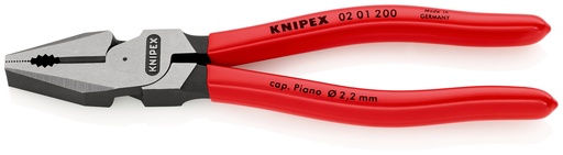 [NS-KN0201200] KNIPEX 02 01 200 ALICATE UNIVERSAL DE FUERZA RECUBIERTOS DE PLÁSTICO NEGRO ATRAMENTADO 200 MM