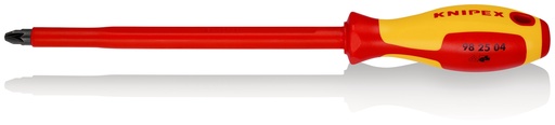 [NS-KN982504] KNIPEX 98 25 04 DESTORNILLADOR PARA TORNILLOS CRUCIFORMES POZIDRIV® MANGO AISLANTE EN DOS COMPONENTES, SEGÚN NORMA VDE BARNIZADOS 320 MM