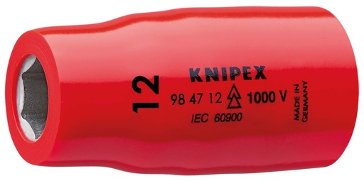 [NS-KN984712] KNIPEX 98 47 12 VASO HEXAGONAL PARA TORNILLOS DE CABEZA HEXAGONAL CON CUADRADILLO 1/2" 55 MM